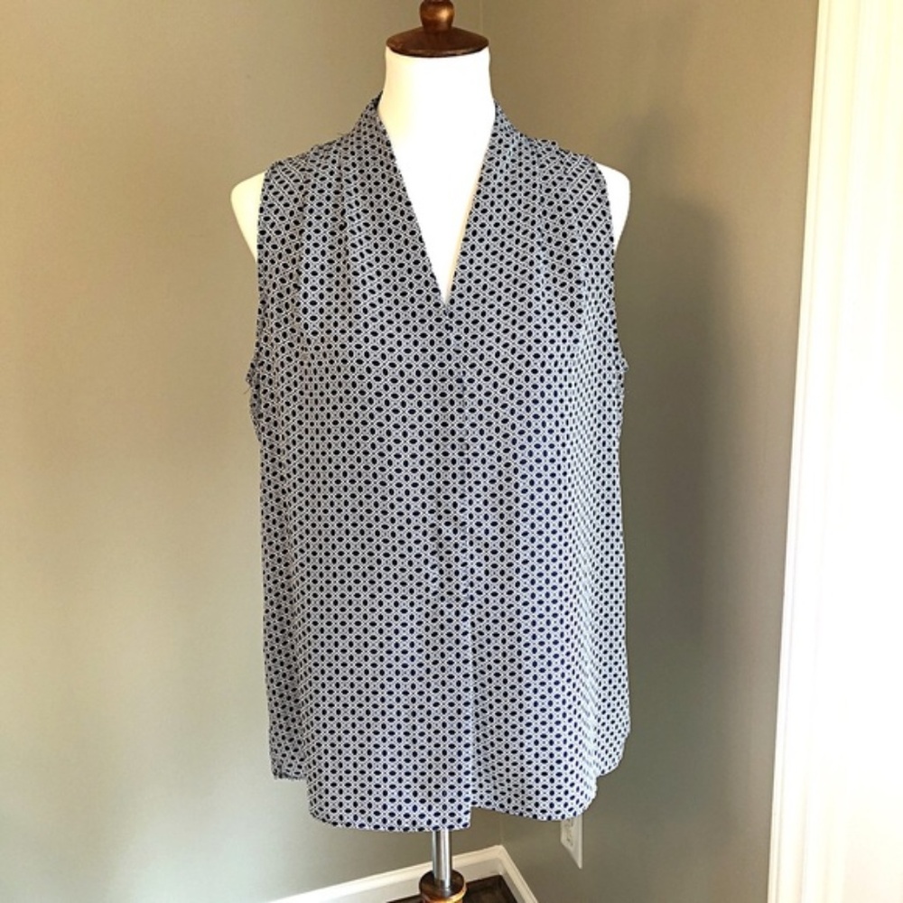 Laundry by Shelli Segal Navy/White Blouse